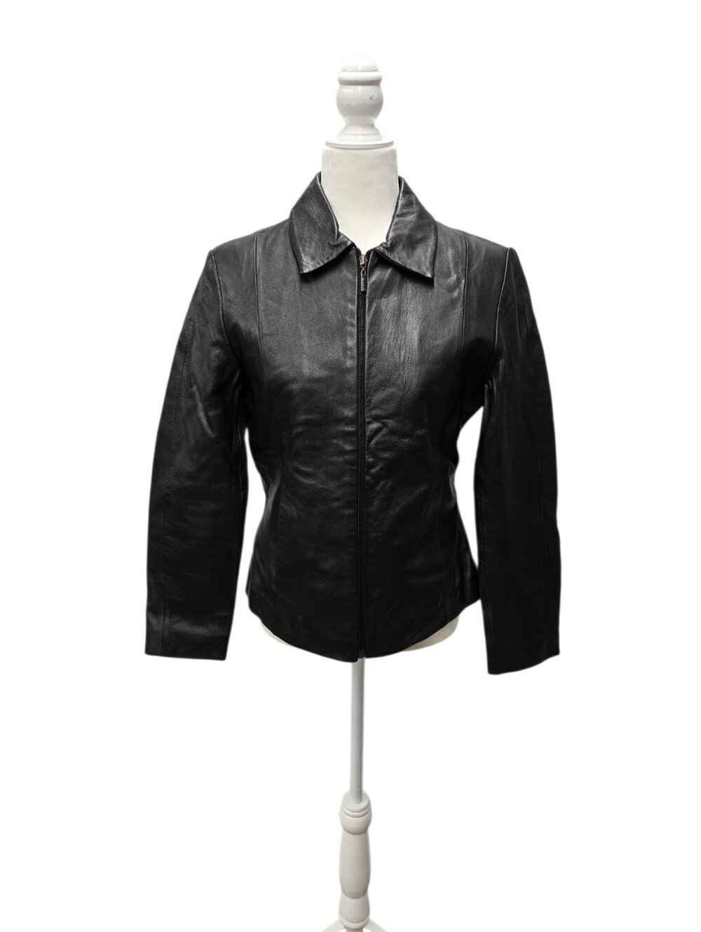 Y2K Wilson Leather Zip Up Moto Jacket